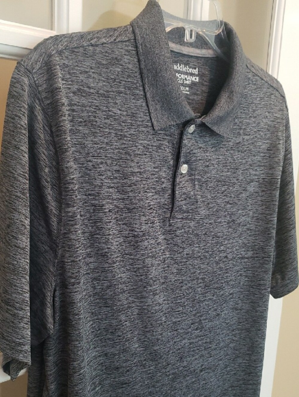 Saddlebred Men's Dark Heather Gray Performance Polo Size: M
